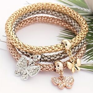 Elegant Butterfly Charm Bracelet Set nwt